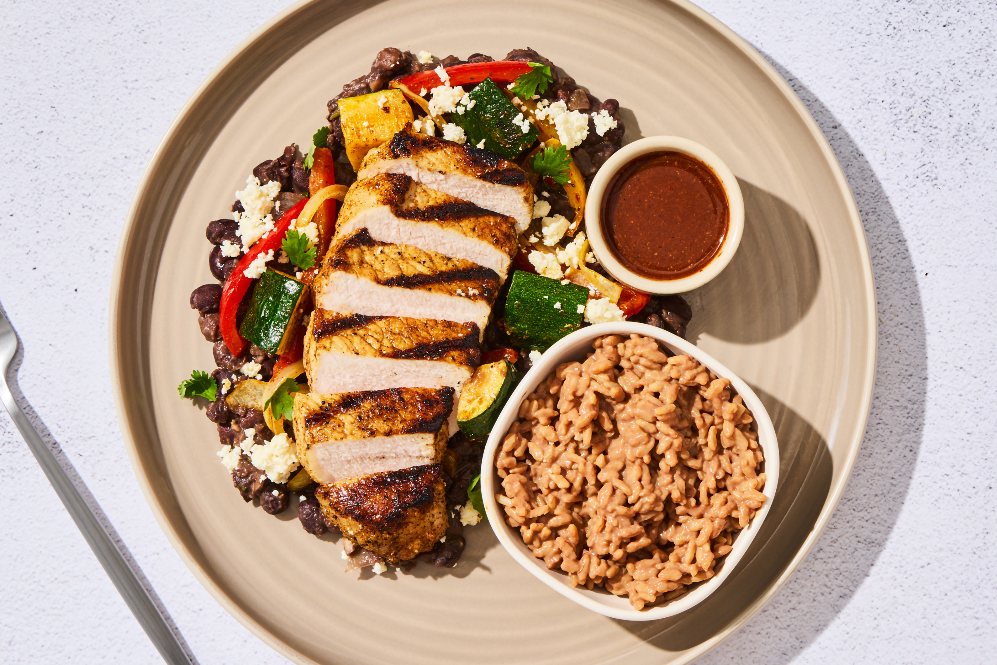 Tex-Mex Pork Chop & Chocolate Rice Pudding