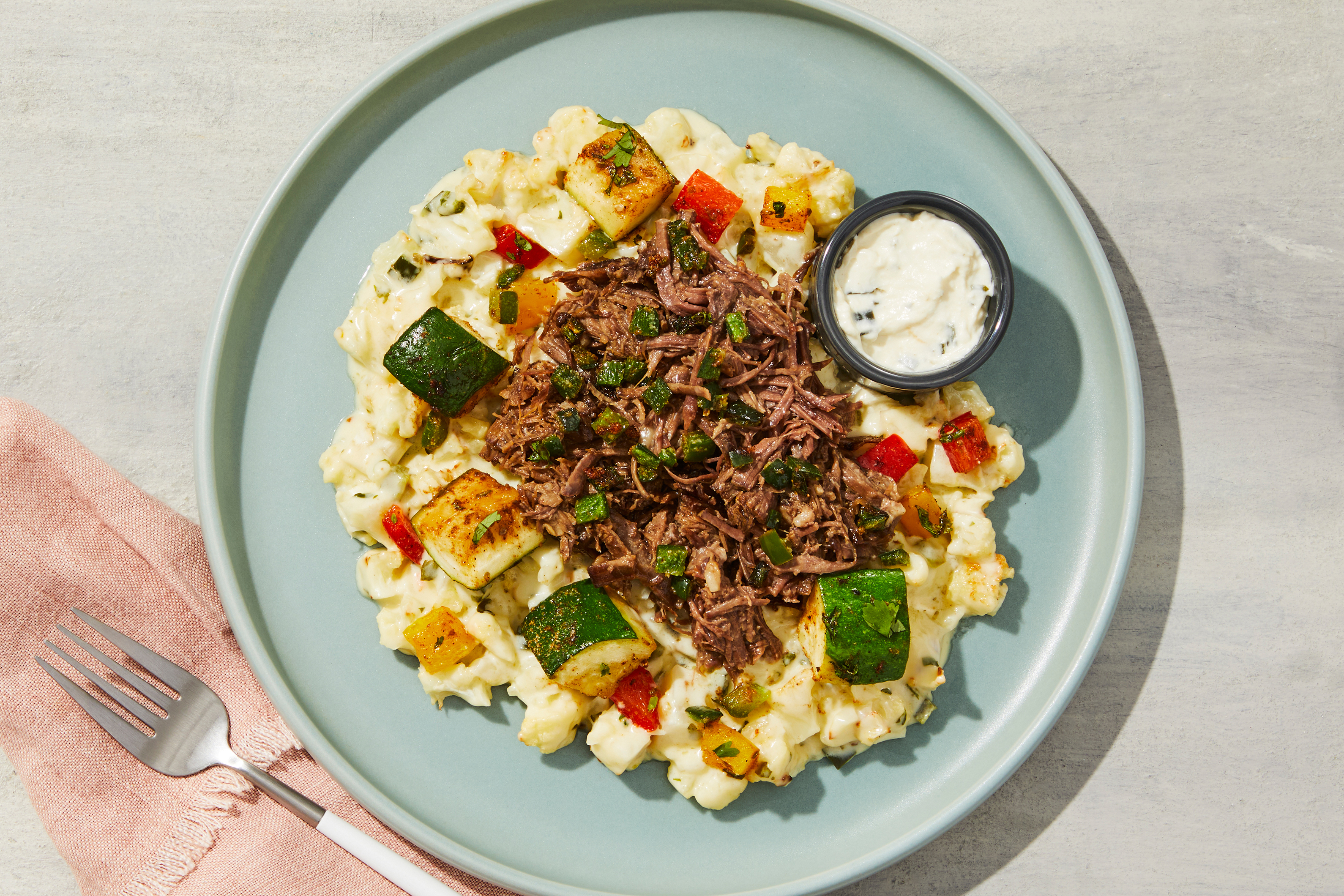 Poblano Cream Shredded Beef
