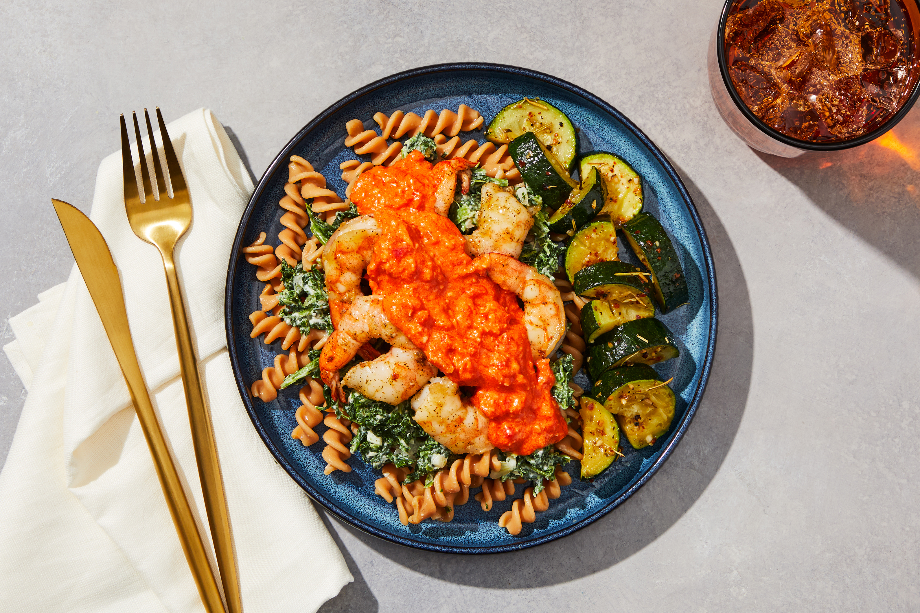 Spinach & Sun-Dried Tomato Shrimp Fusilli