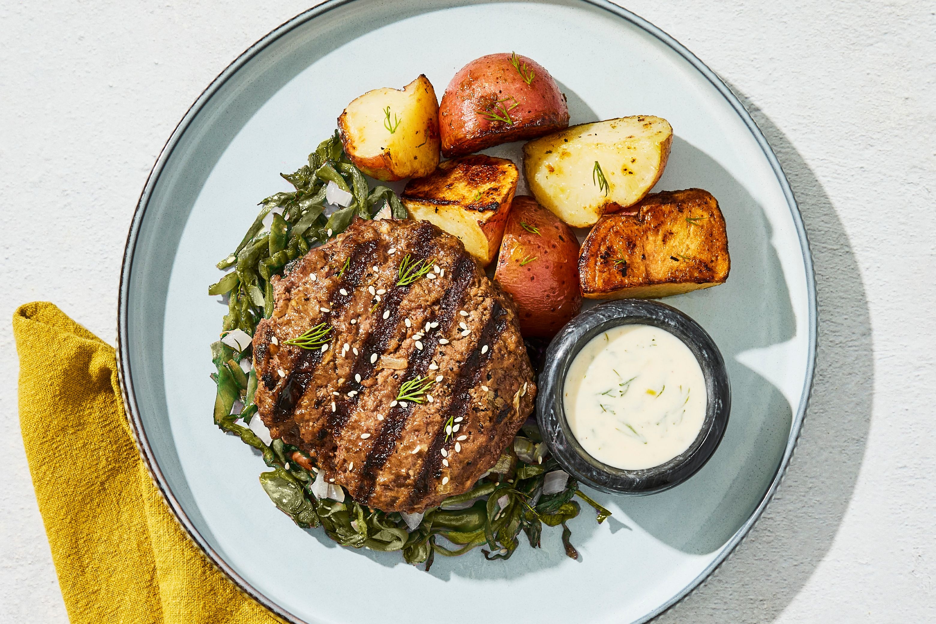 Creamy Mustard Dill Burger