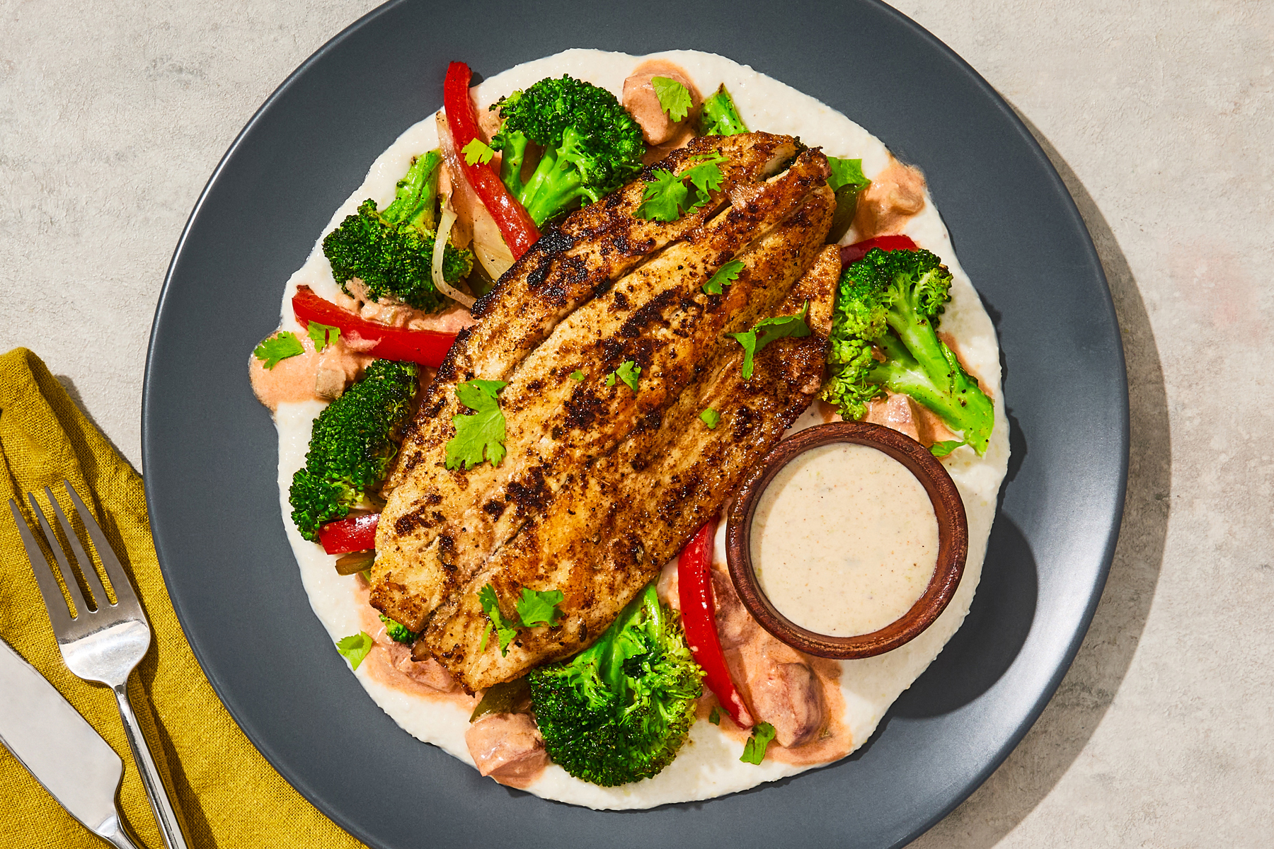 Cajun Barramundi & Andouille Gravy