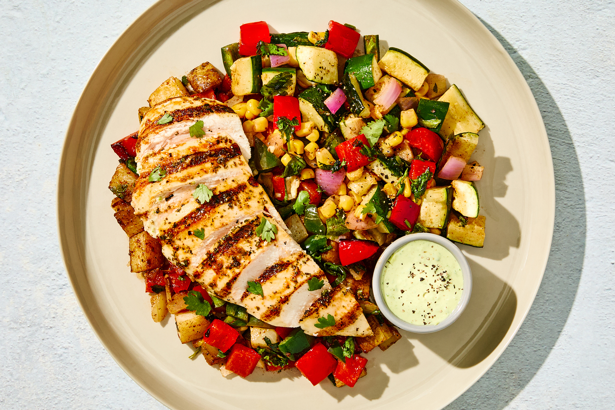 Cheesy Poblano Rajas Grilled Chicken