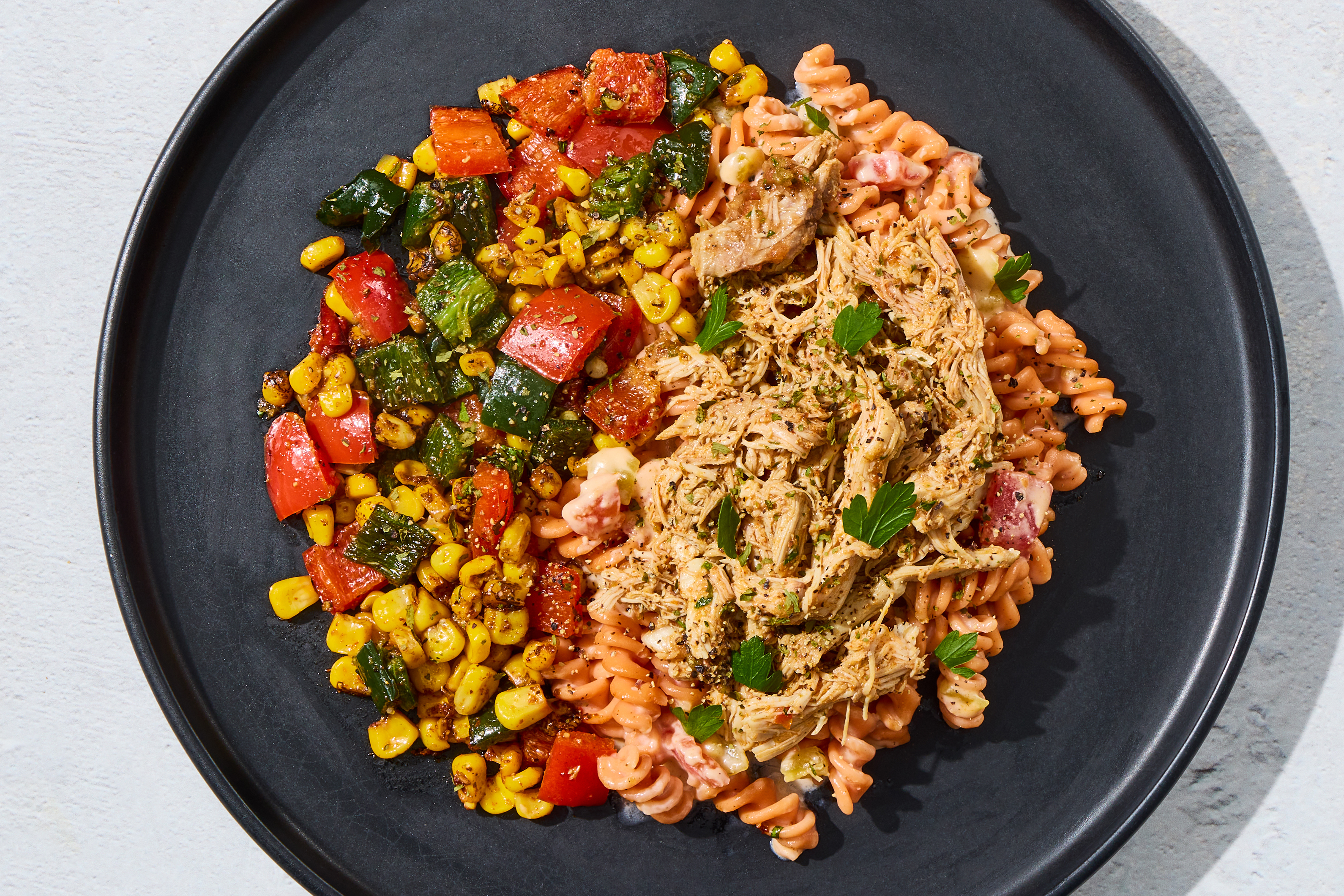 Green Chile Queso & Chicken Thigh Fusilli