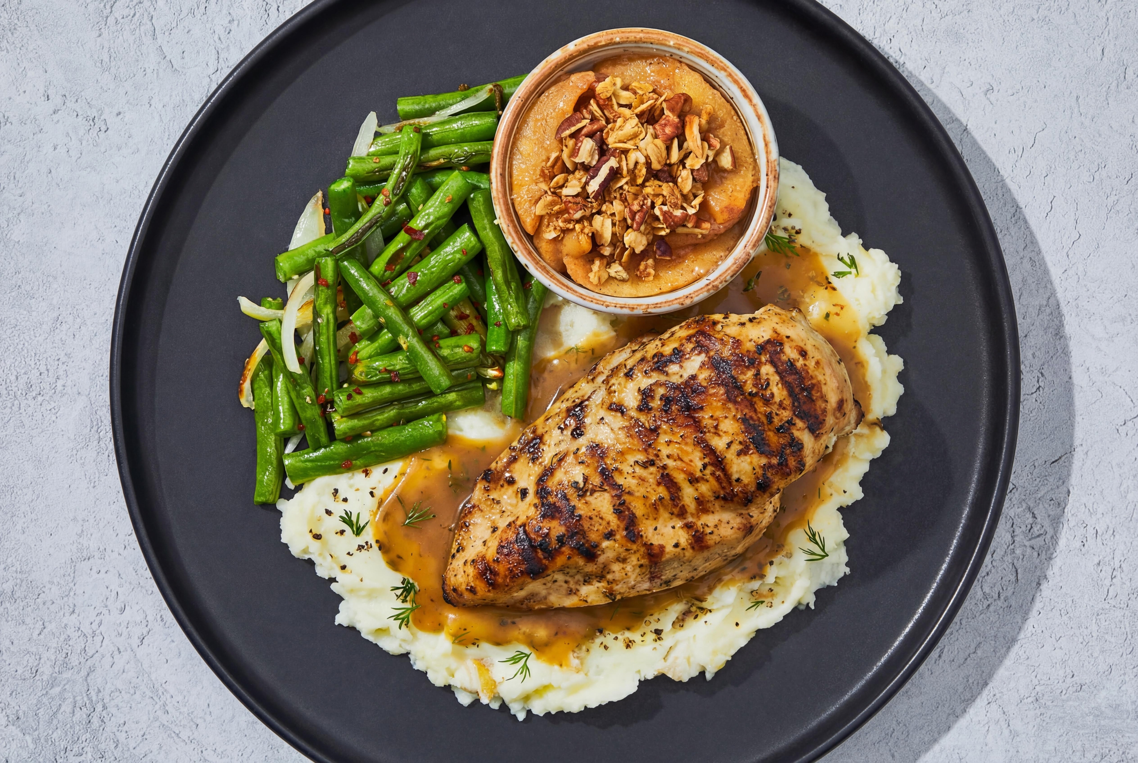 Grilled Chicken Breast & Apple Crumble