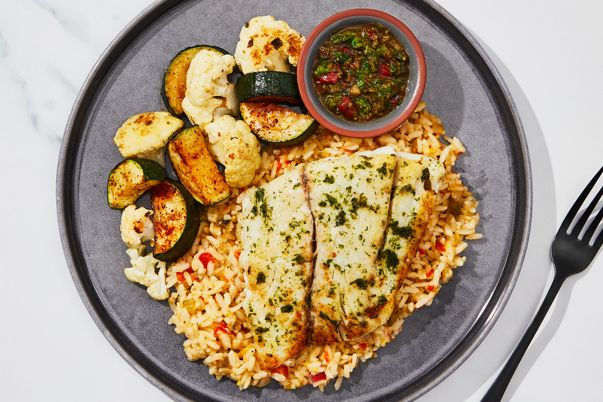 Roasted Red Pepper & Basil Barramundi