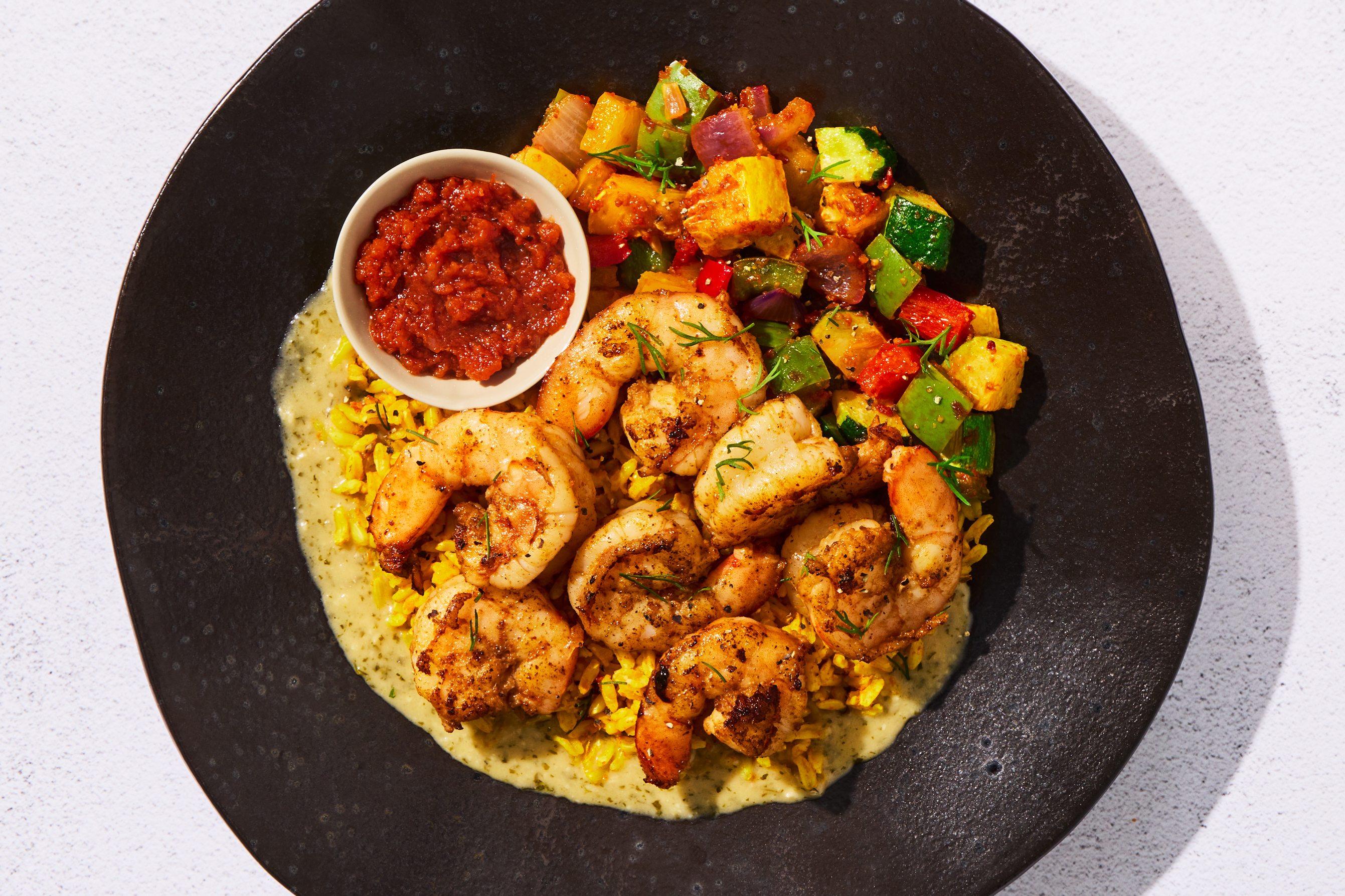 Spanish Red Pepper Pesto Shrimp