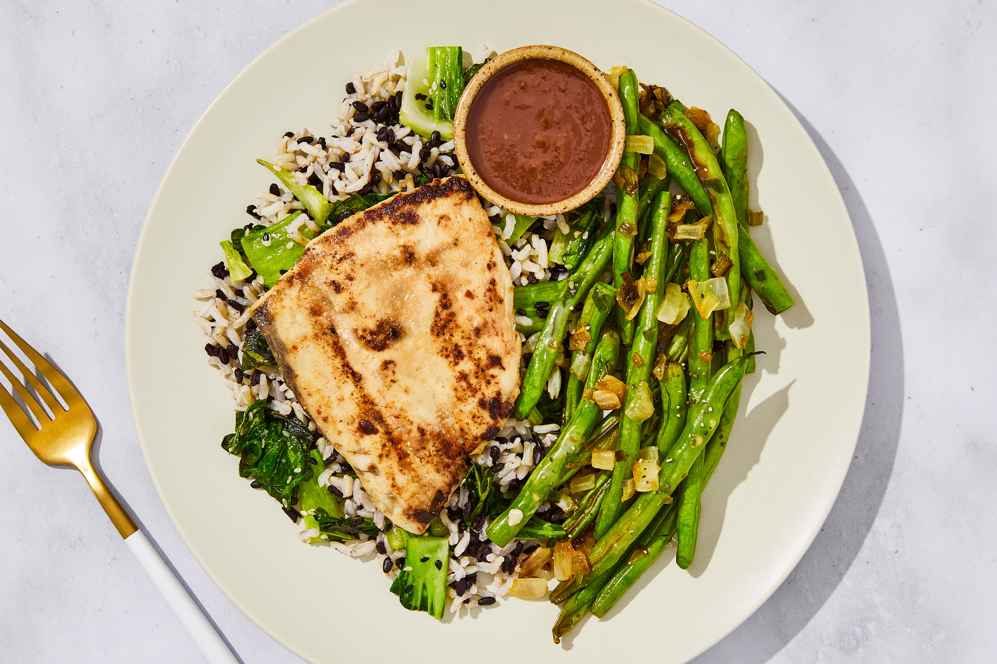Honey Sambal Barramundi & Black Rice