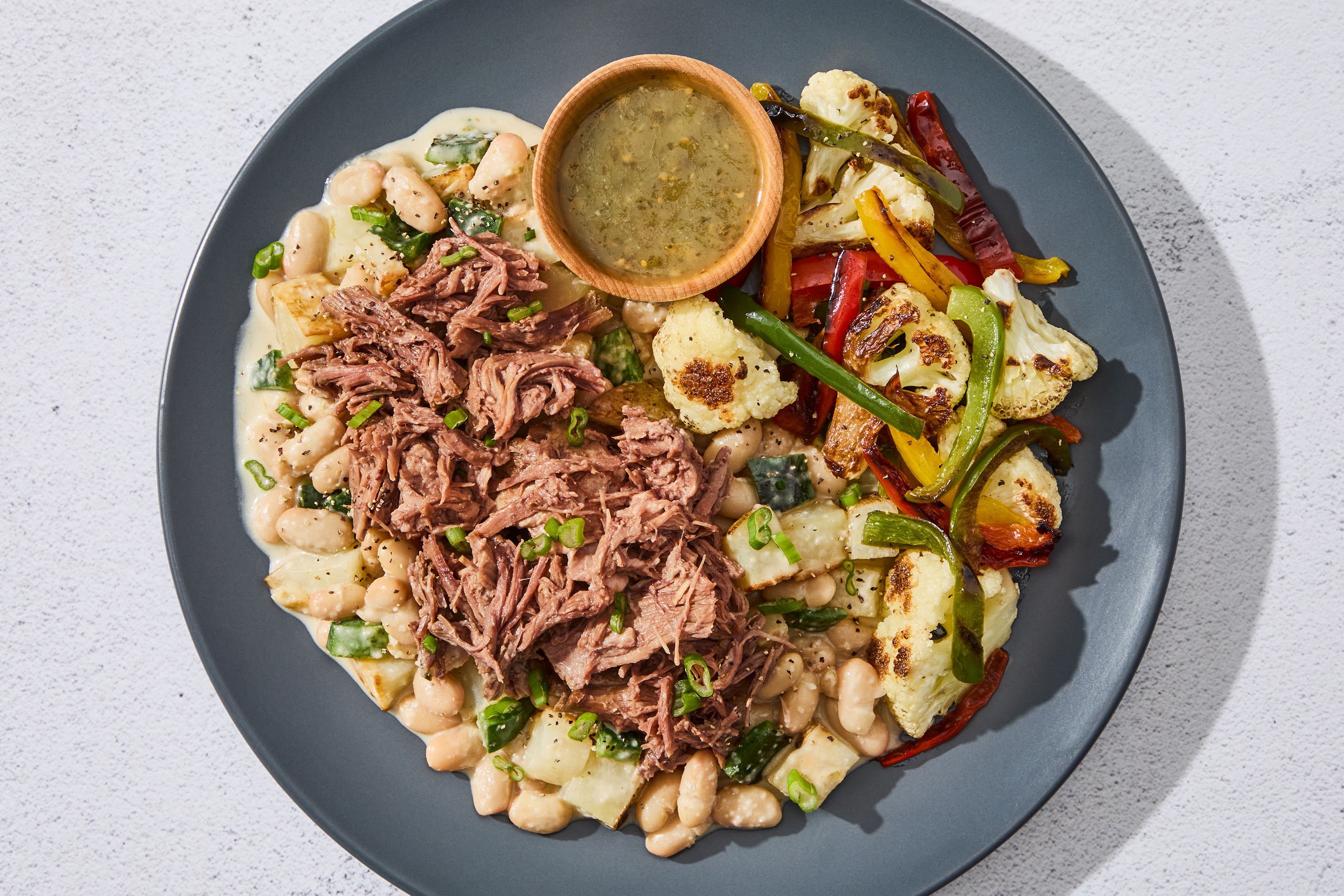 Poblano Salsa Shredded Beef & Potato Hash