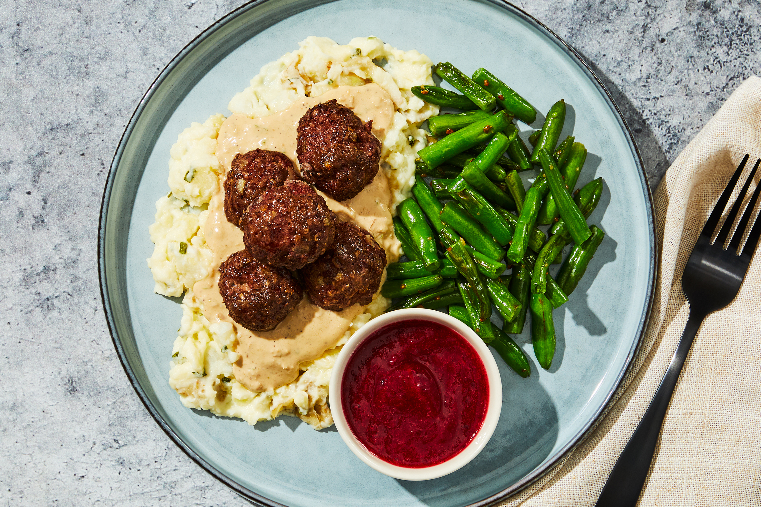 Smothered Meatballs & Mash