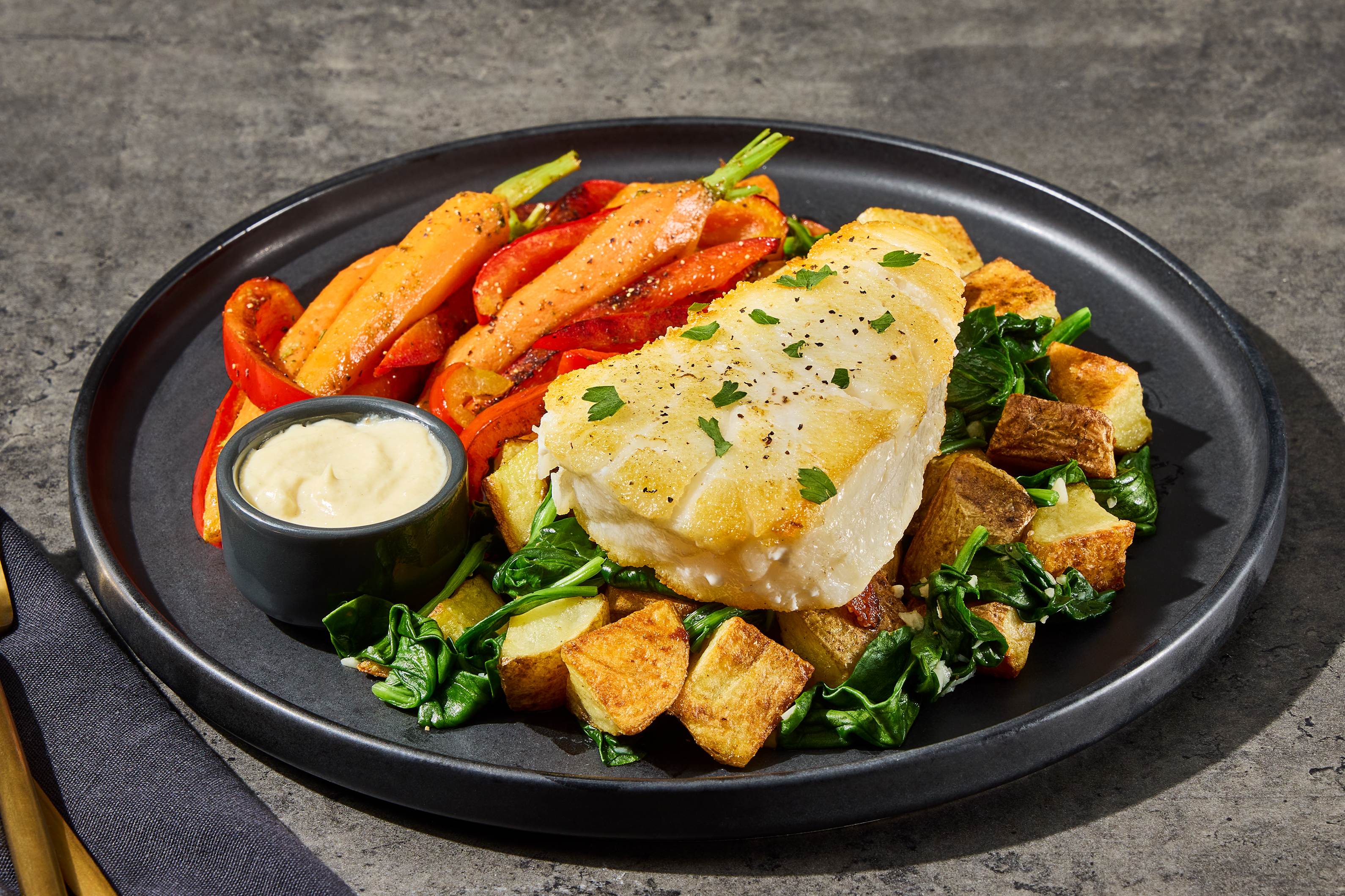 Garlic Cream Wild-Caught Sea Bass