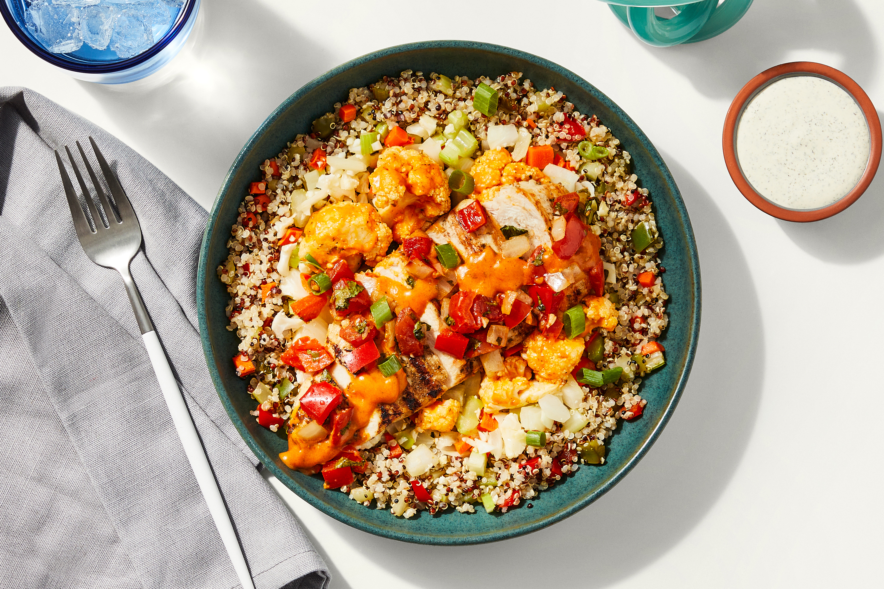 Buffalo-Style Chicken No-Heat Bowl