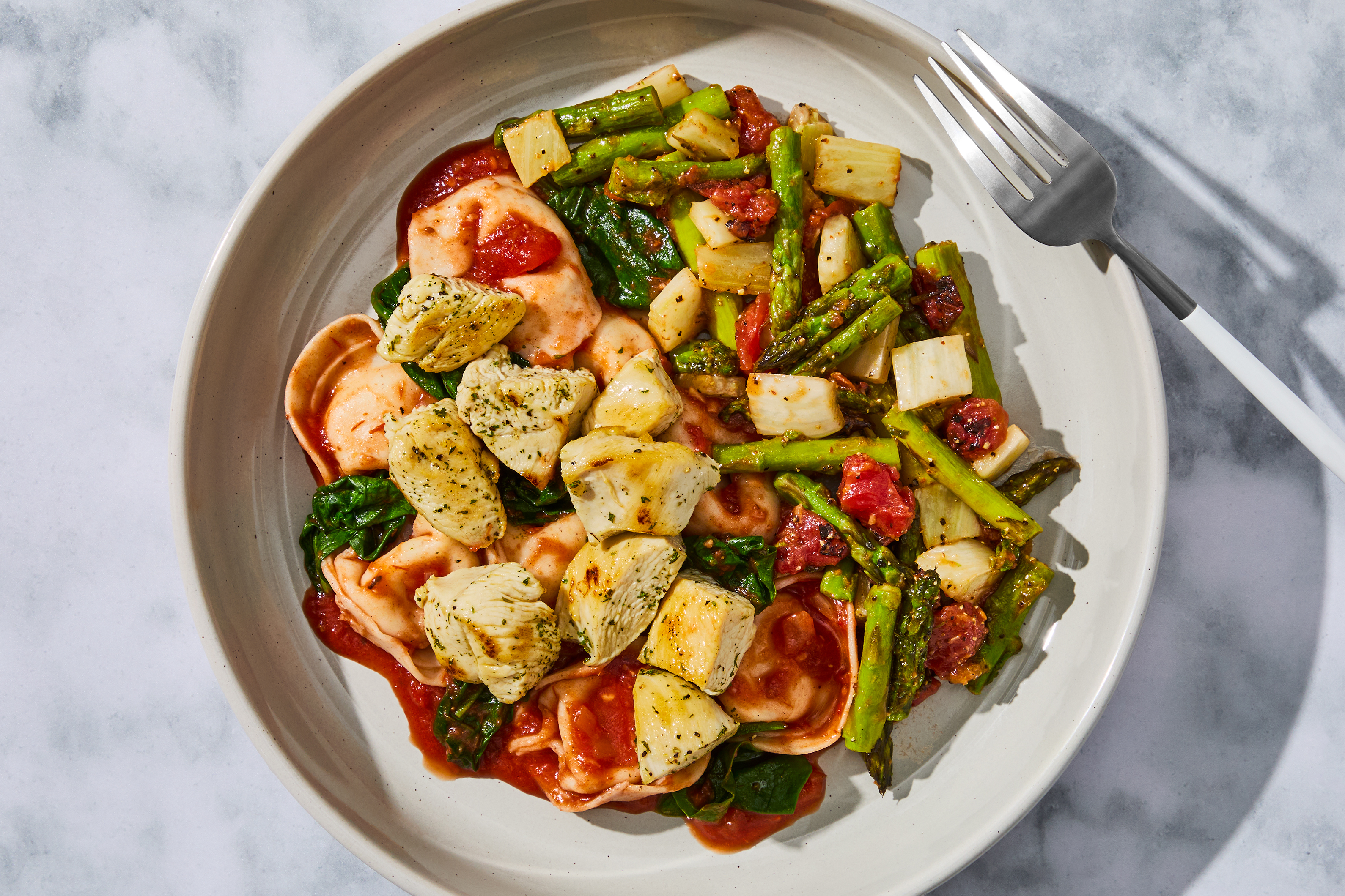 Sicilian-Style Chicken & Tortellini