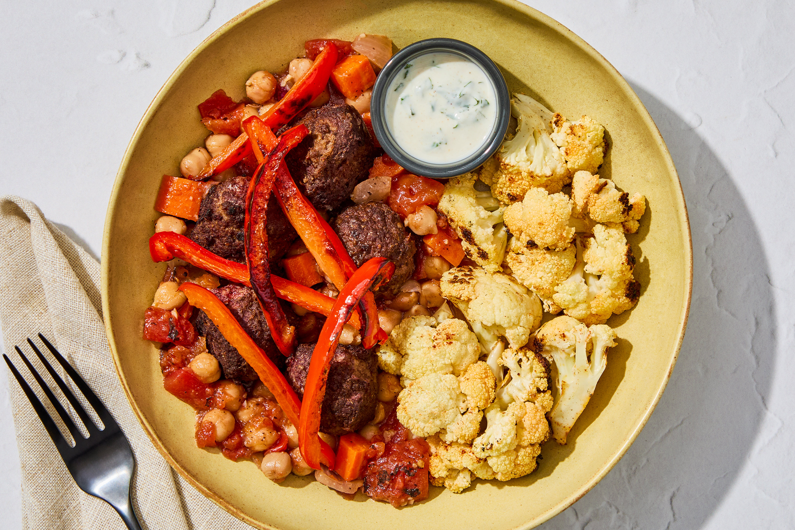 Turkish-Style Meatballs & Stewed Chickpeas