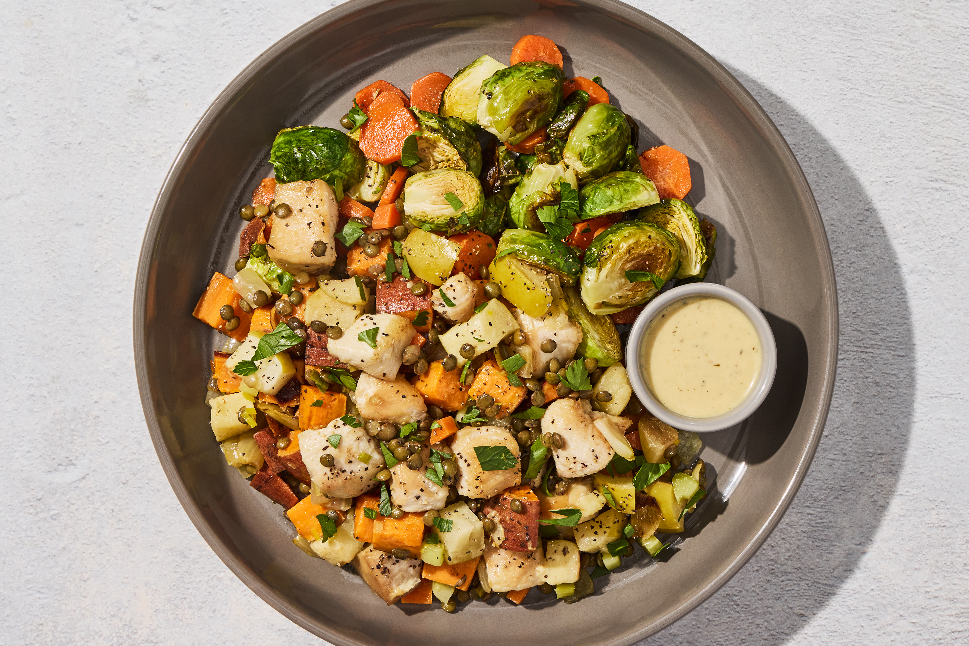 Dijon Chicken Lentil Bowl