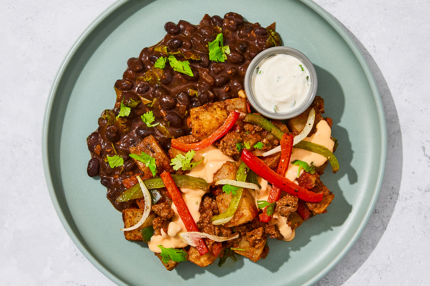 Green Chile Queso Chorizo Skillet