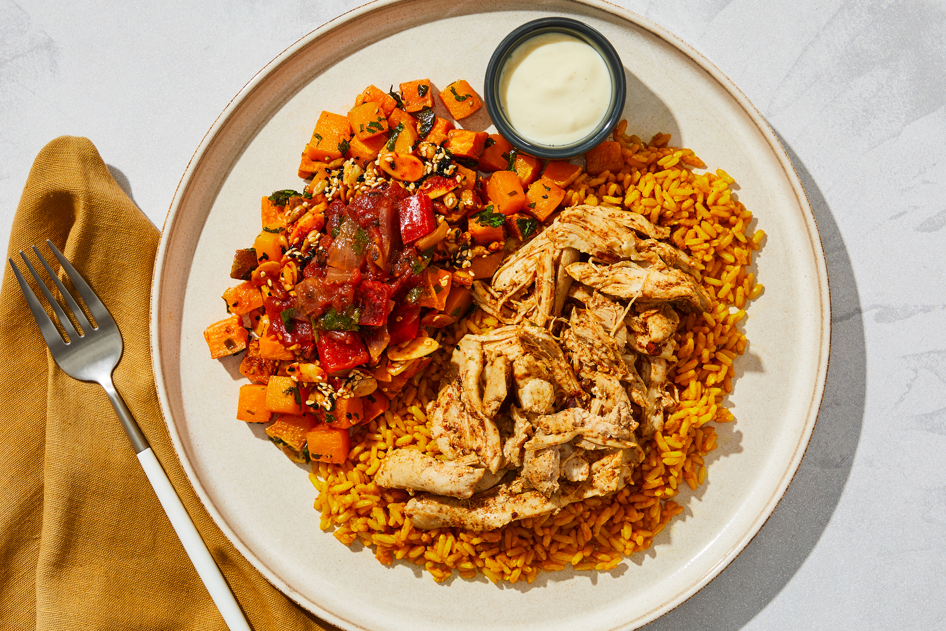 Lebanese-Style Chicken & Tumeric Rice