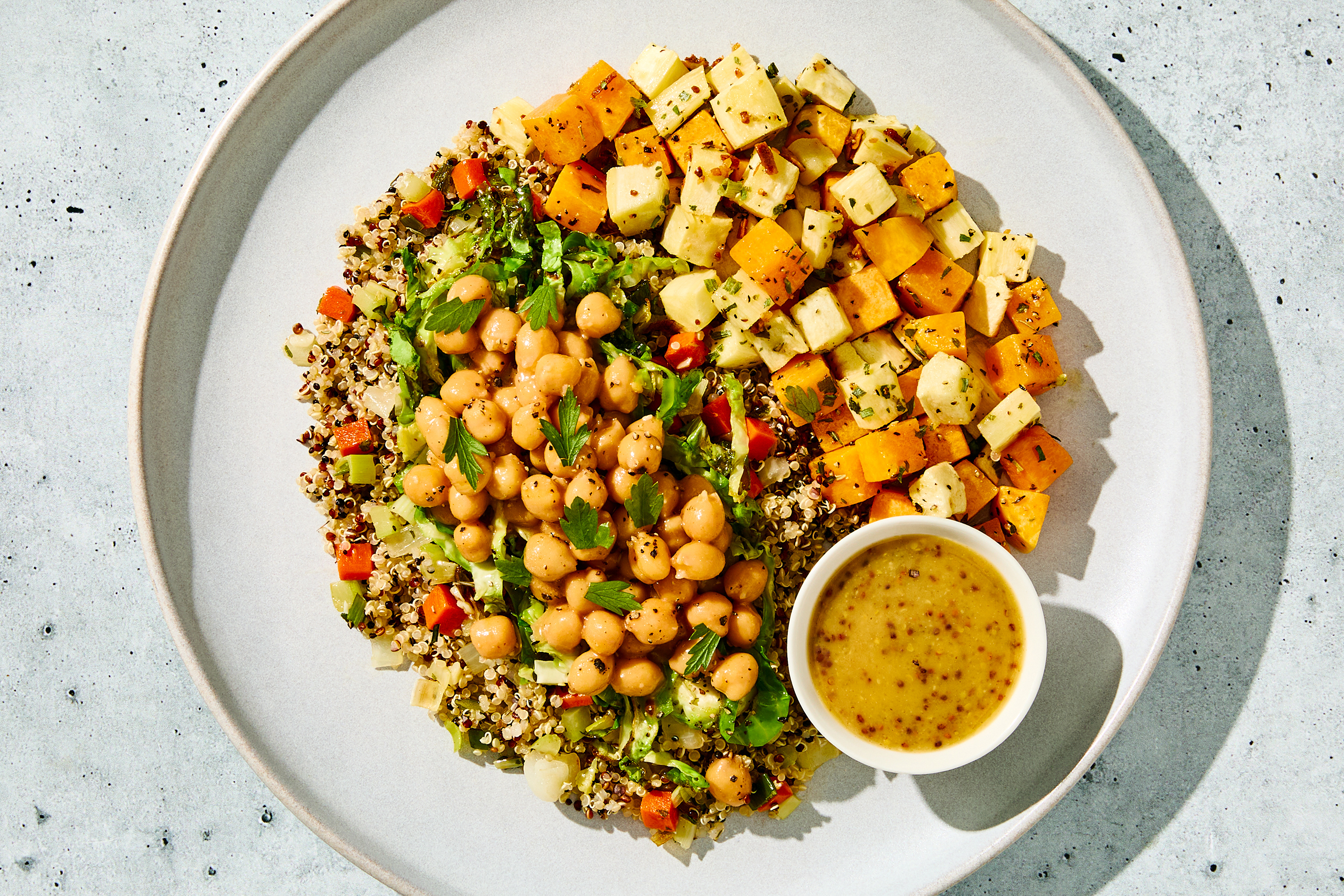 Mustard-Glazed Chickpea Quinoa Bowl