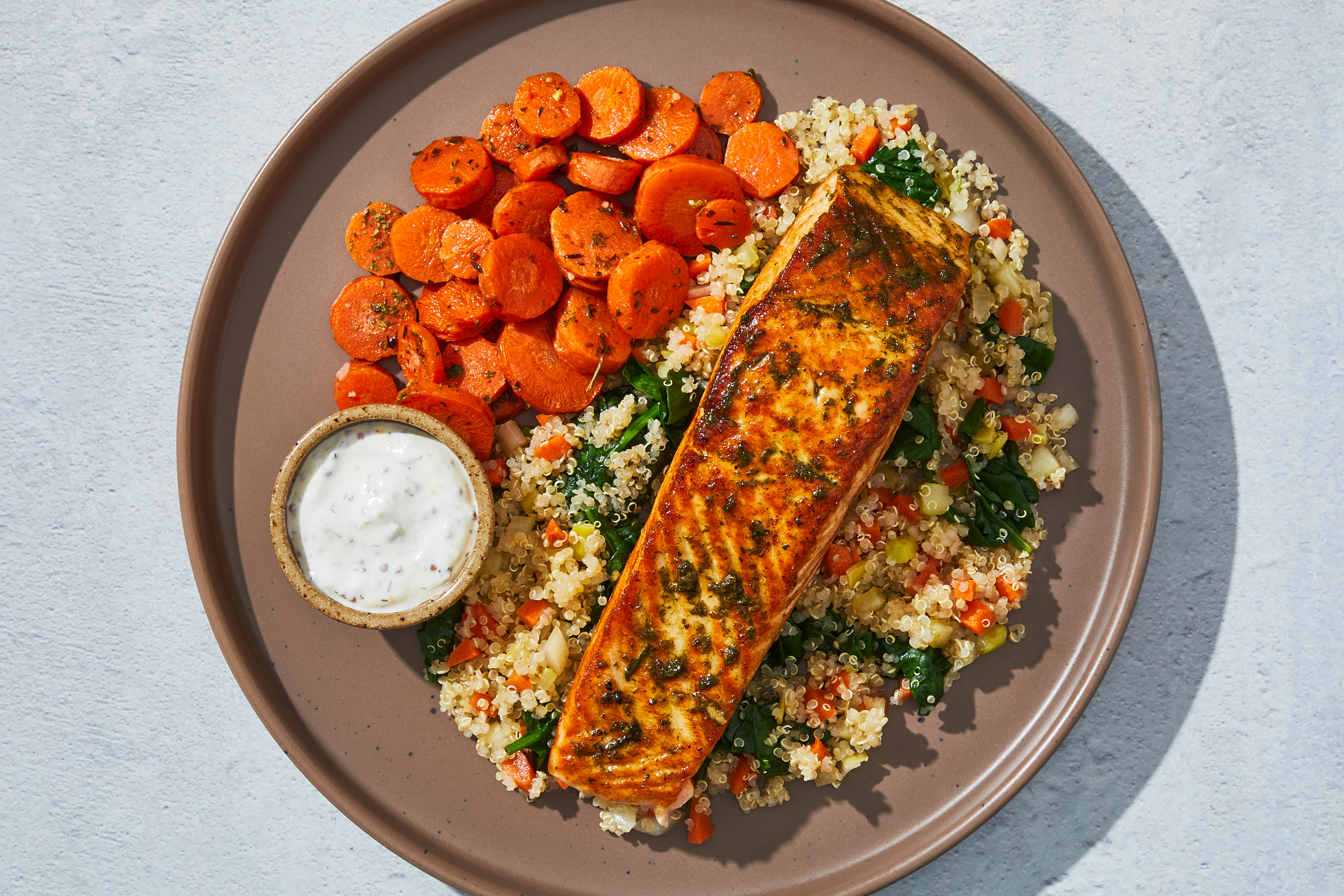 Mustard-Dill Salmon Quinoa Bowl
