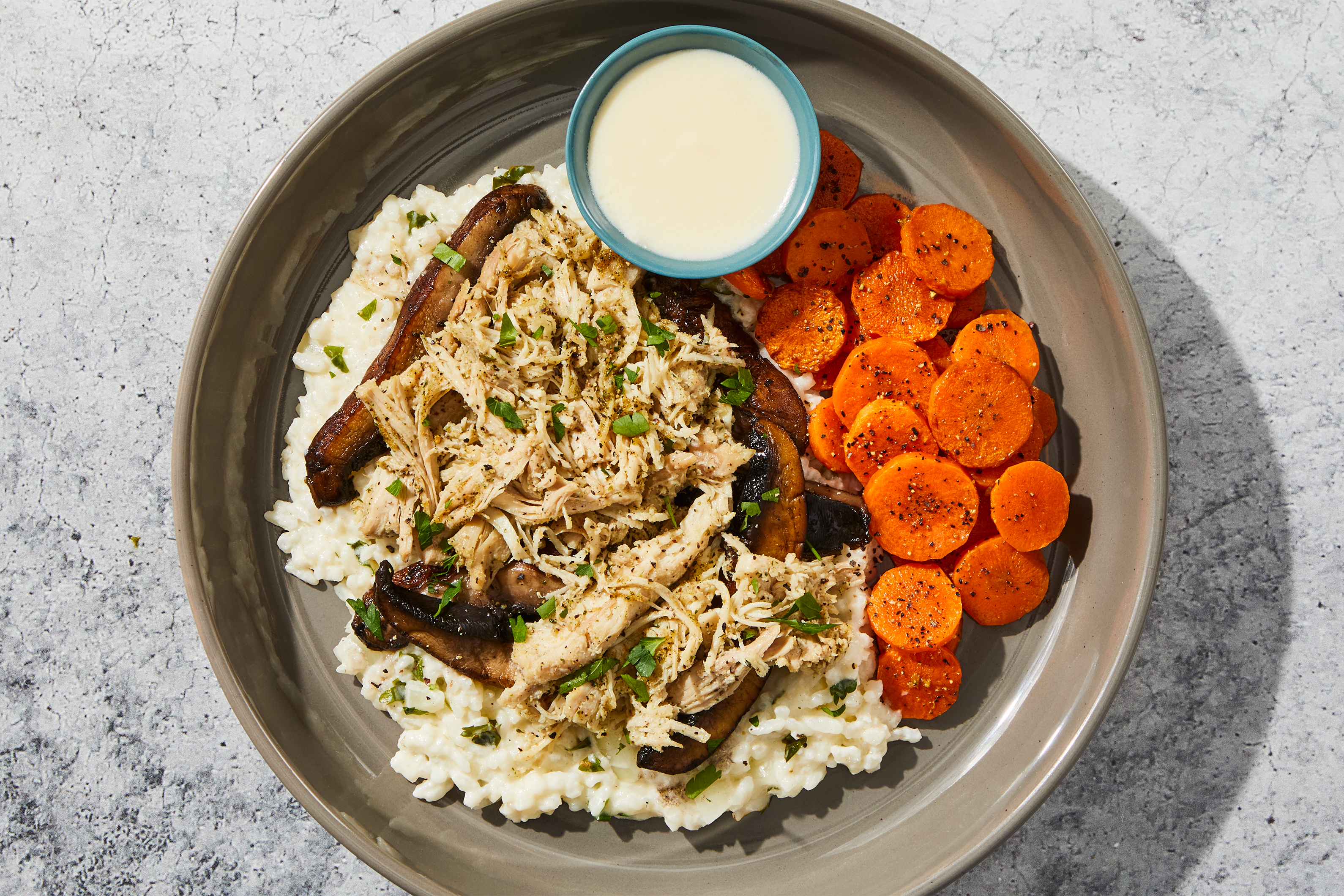 Mushroom Risotto Chicken Thighs