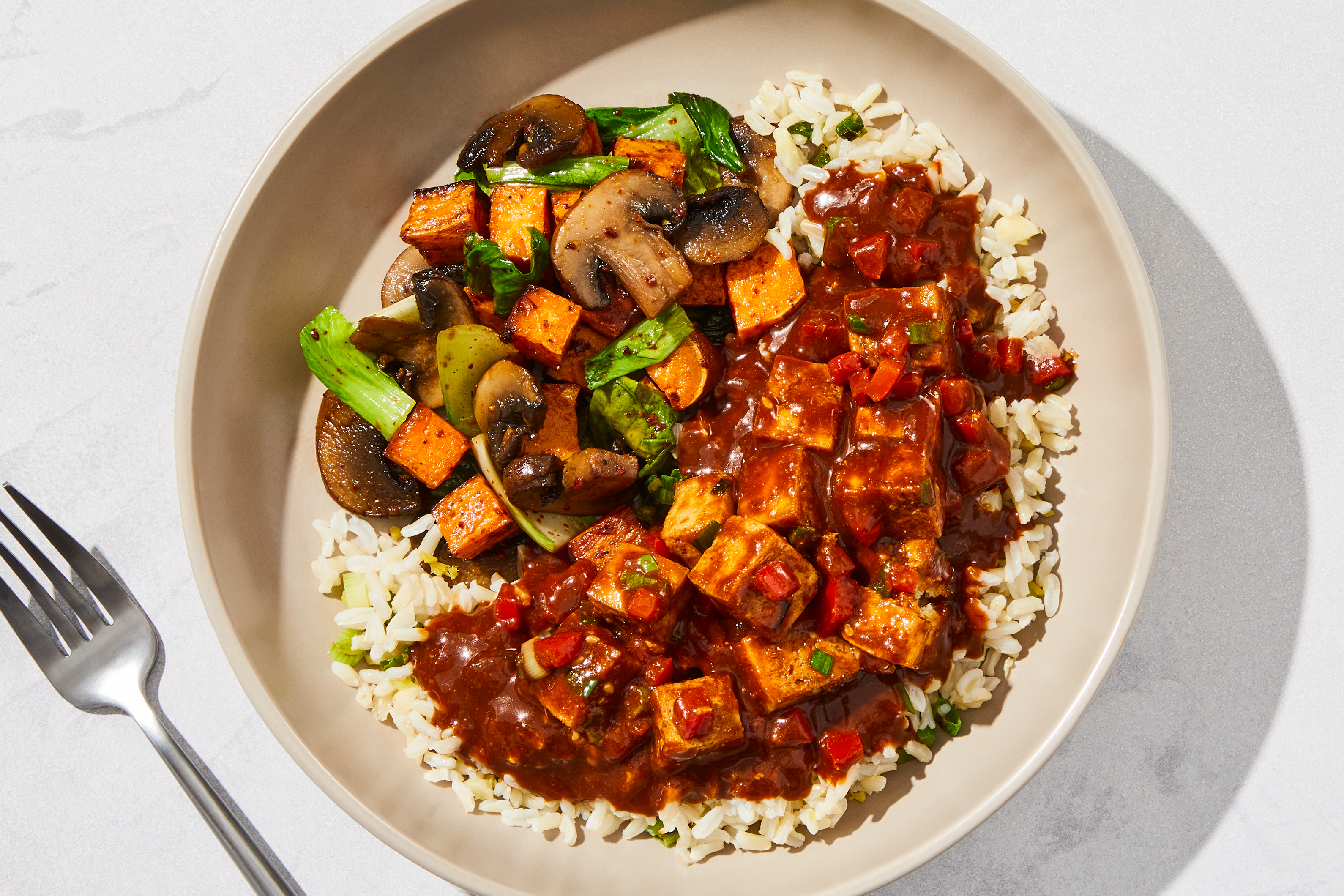 Spicy Chinese Tofu & Mushrooms