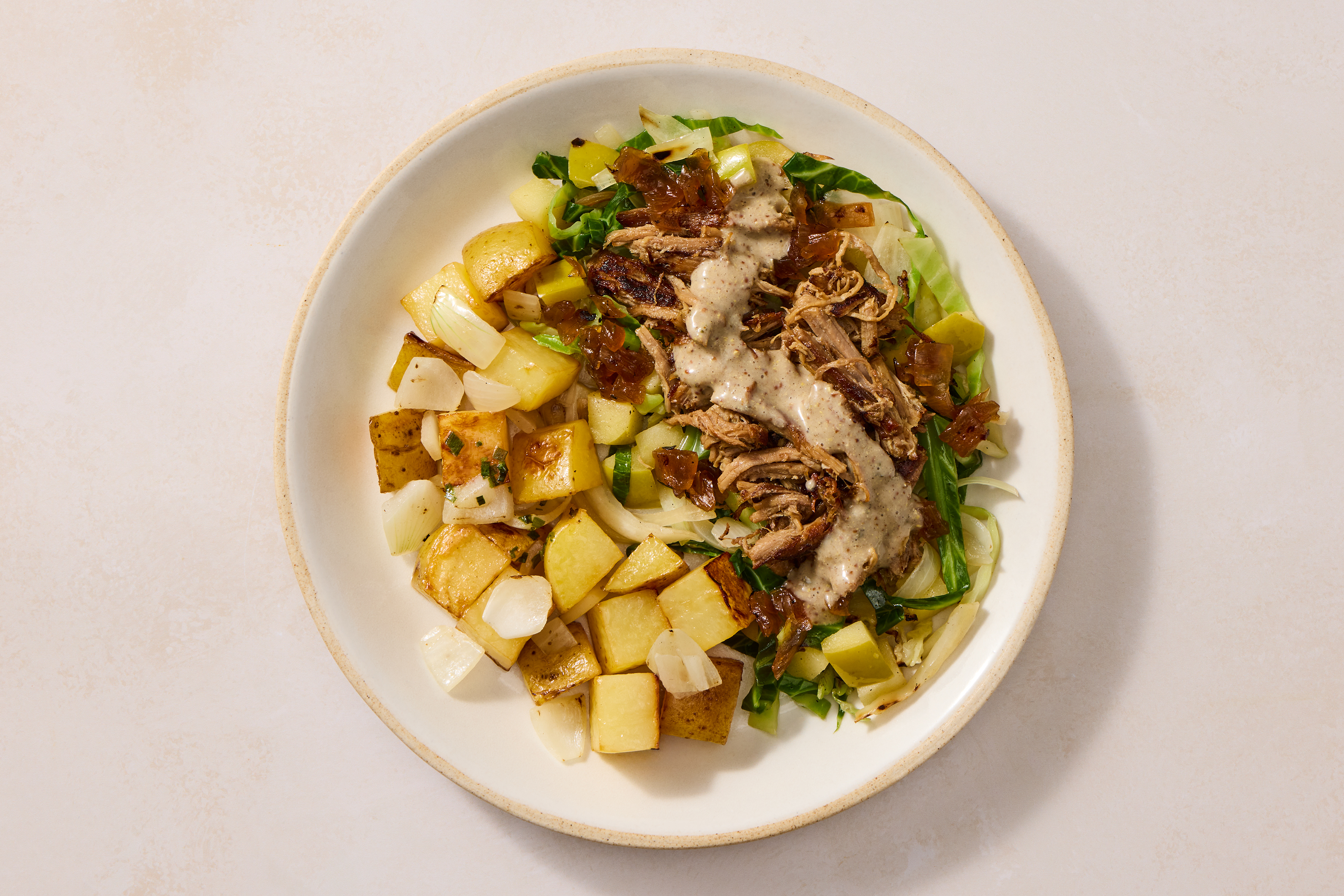 German-Style Shredded Beef & Mustard Jus