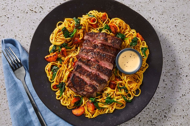 Moo Shu Ribeye Steak and Noodles