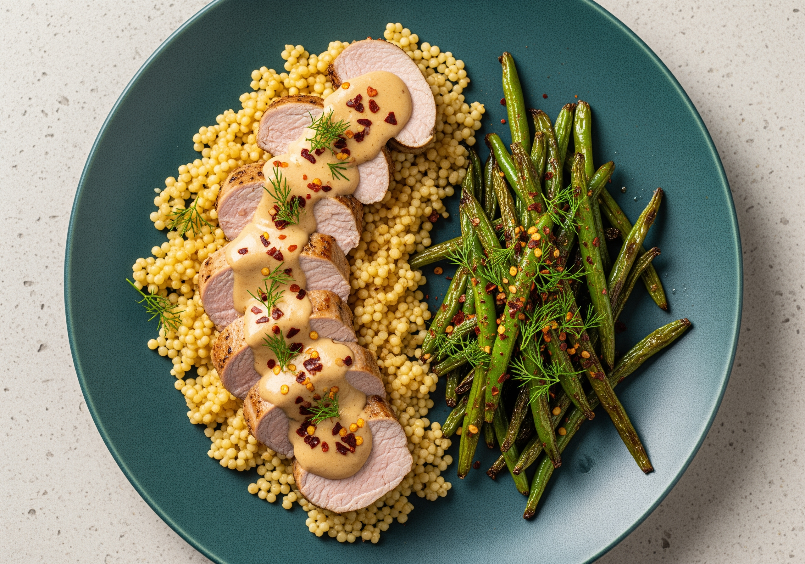 [SWAP PORK CHOPS TO RANCH STEAK] MA/CA Only Compliant Avoid Wheat Creamy Dill Pork Chops With Couscous or Grain Blend