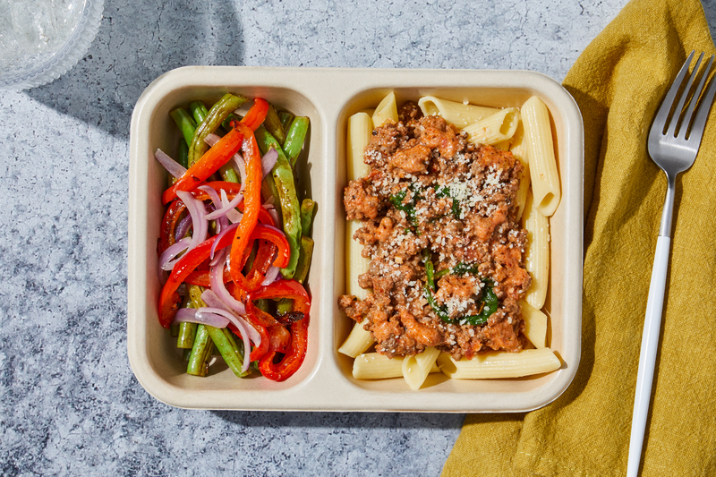 Ragù de bœuf et pennes aux tomates séchées au soleil