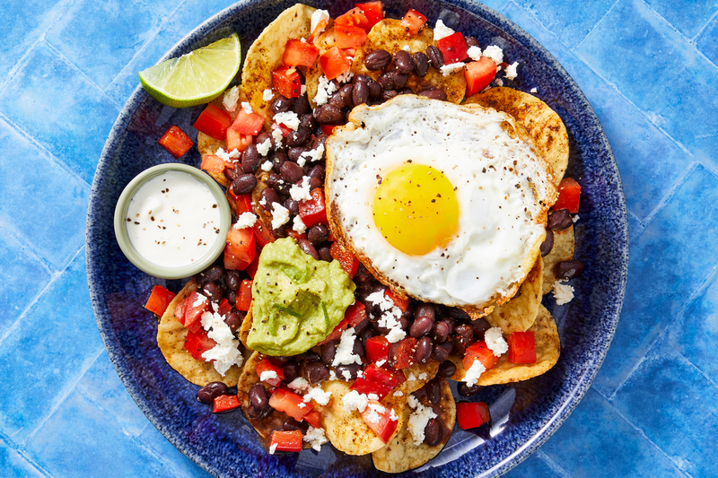 Chilaquiles-Inspired Sausage, Egg and Chipotle Black Beans