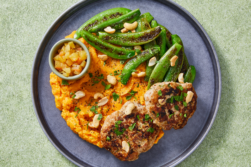Apple-Turkey Patties and Sweet Potato Mash