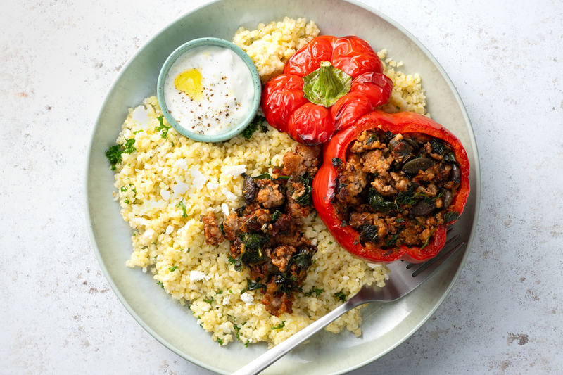 Poivrons farcis au poulet