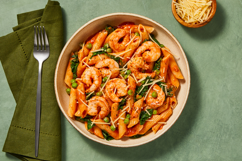 Rosy Shrimp and Bacon Penne