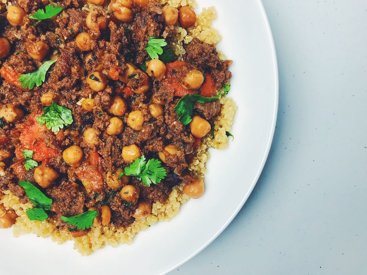 Sweet and Savoury Ground Beef and Chickpea Tagine