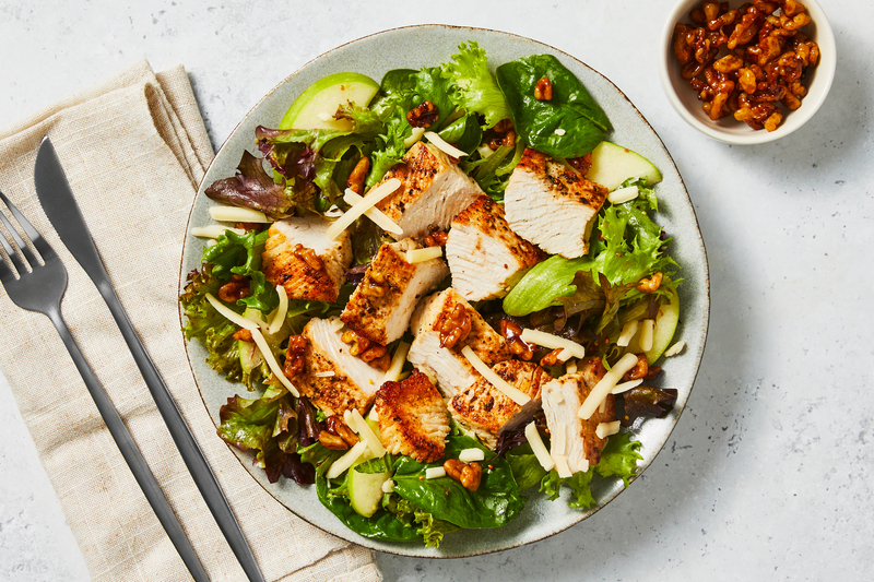 Roasted Chicken with Cranberry-Dressed Salad