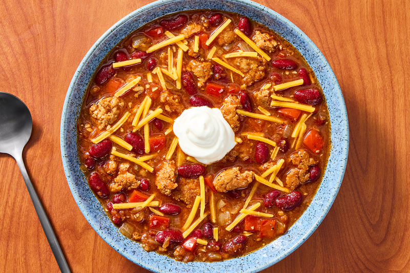 Chili au poulet, aux poivrons et aux haricots