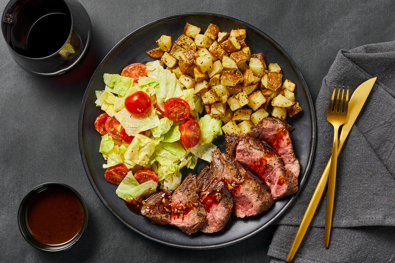 Steaks et pommes de terre au romarin