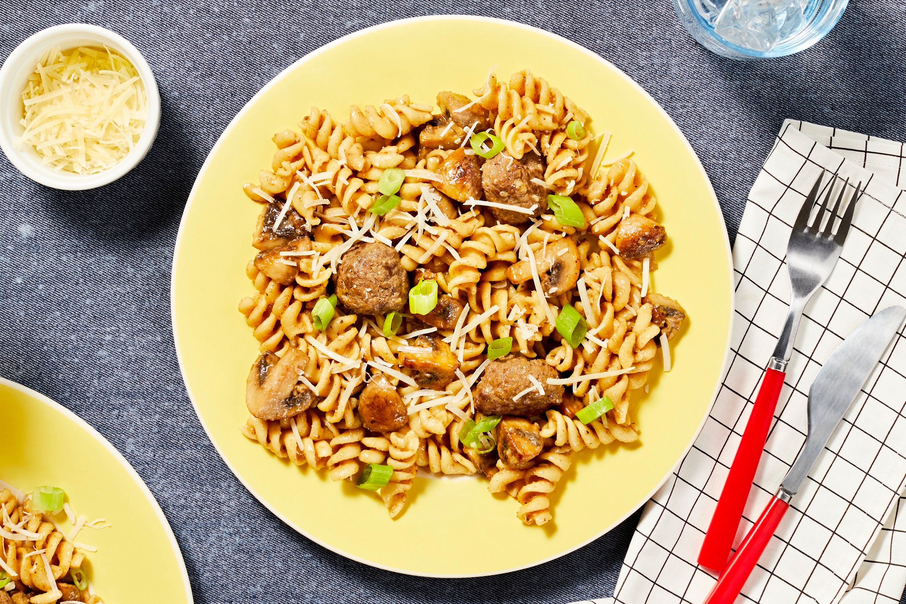 Fusilli with Beef Meatballs