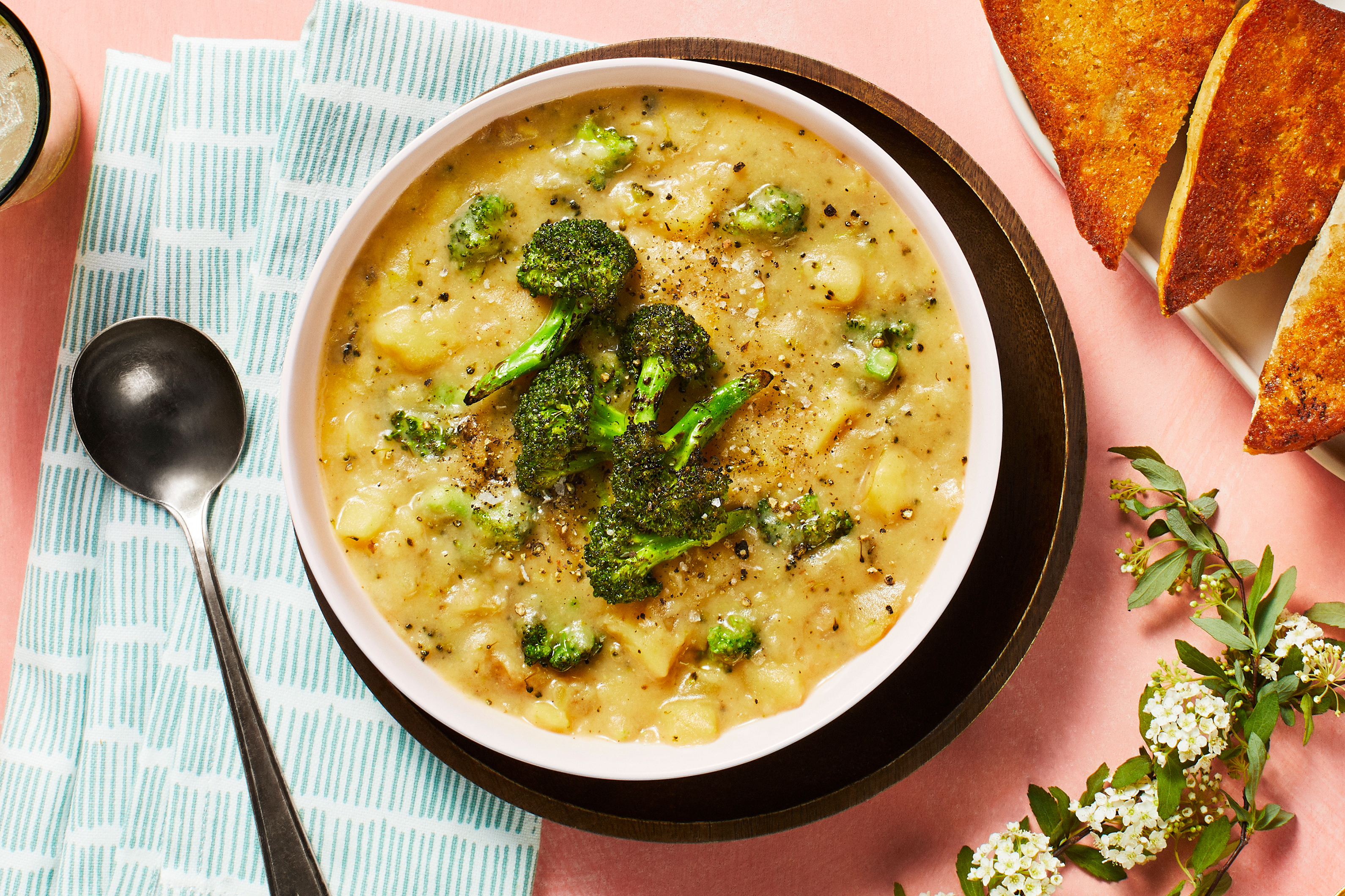 Roasted Broccoli and Potato Chowder
