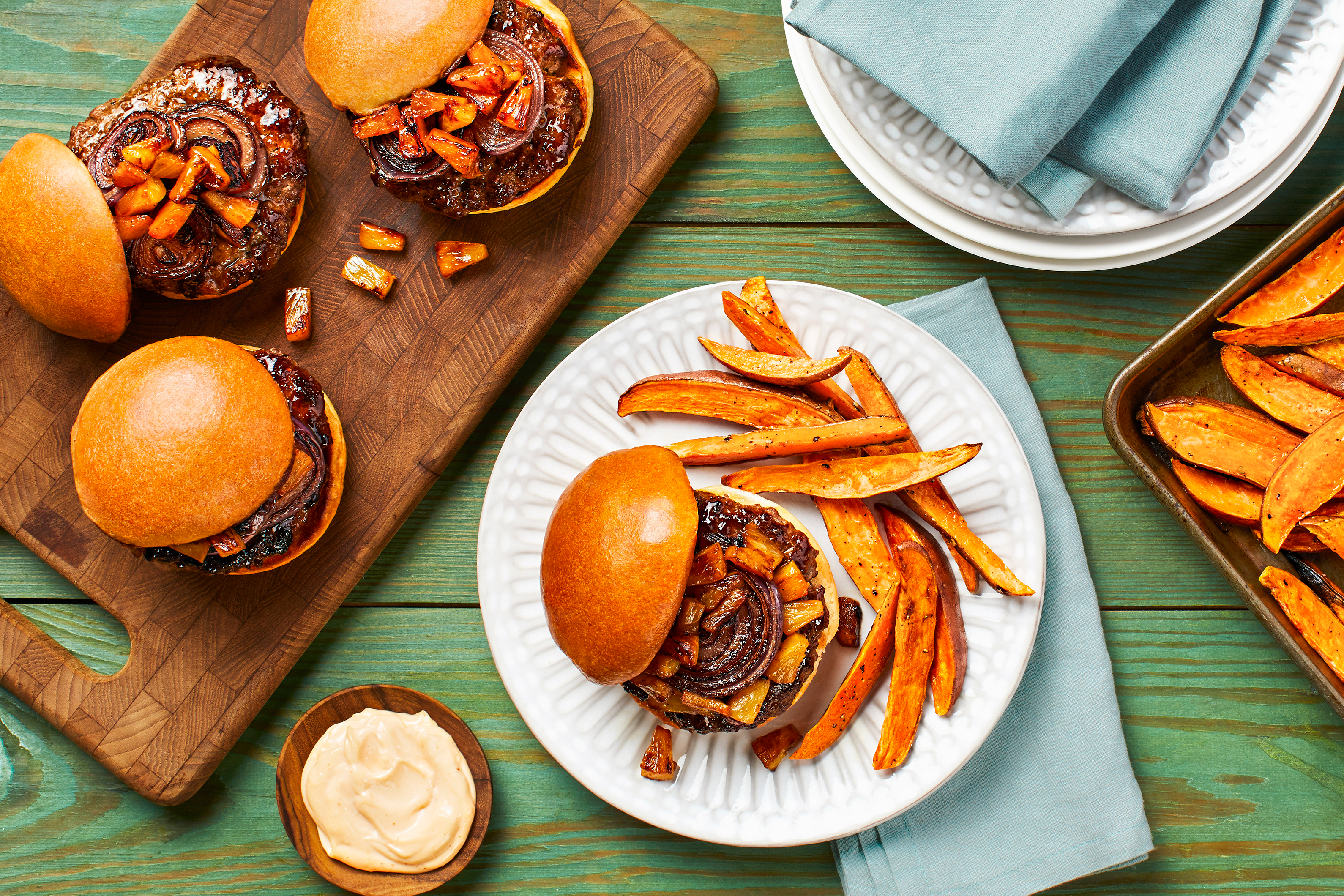 Caramelized Pineapple Teriyaki Burger
