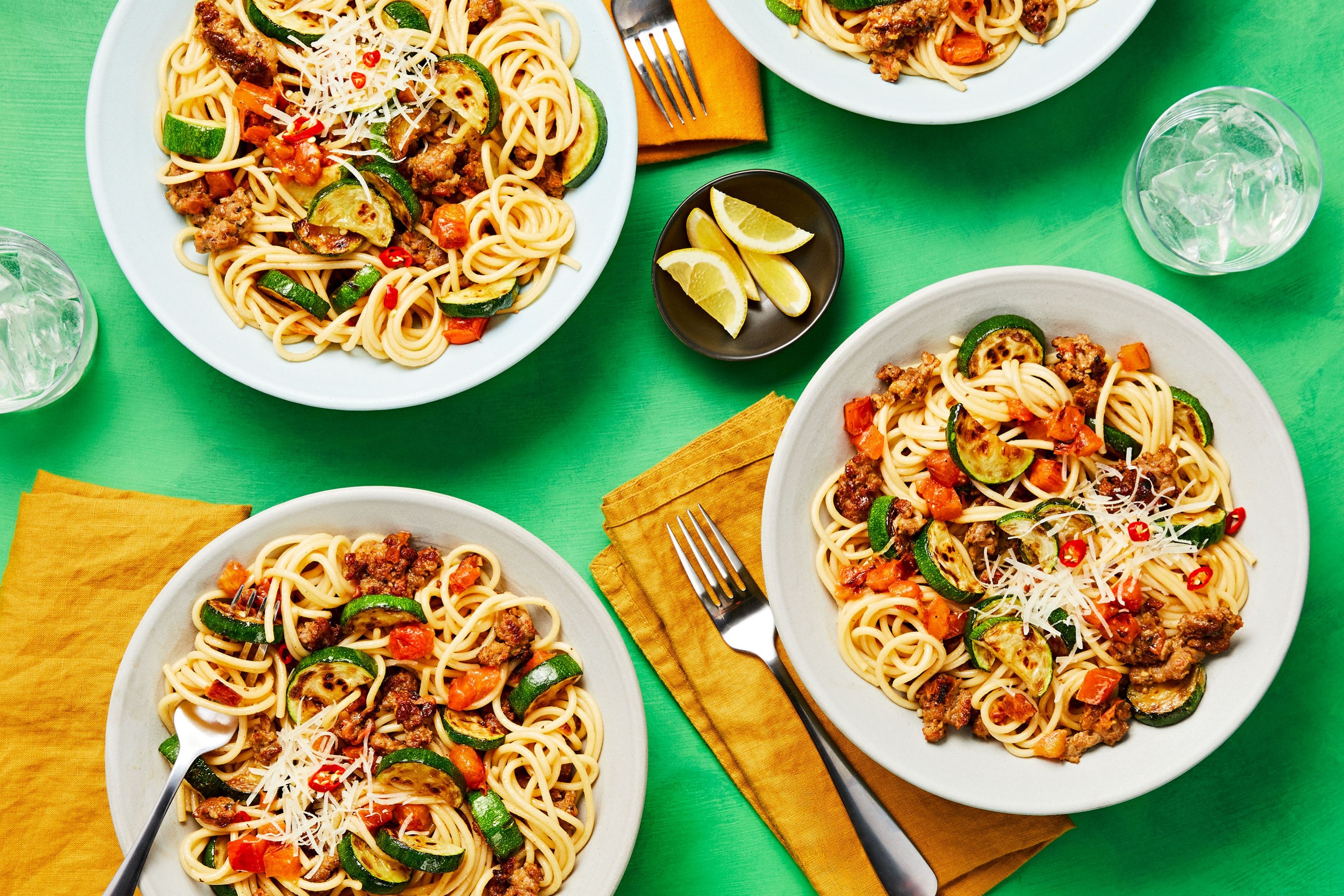 Pork Sausage and Garlic Herb Spaghetti