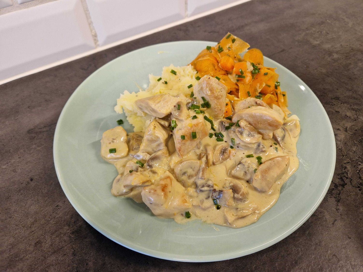 Creamy mustard chicken and mushrooms