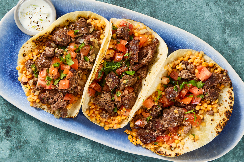 Tacos au bœuf et aux lentilles