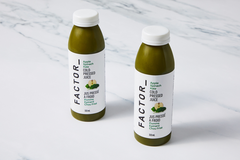 Jus pressé à froid pomme, épinard et chou frisé