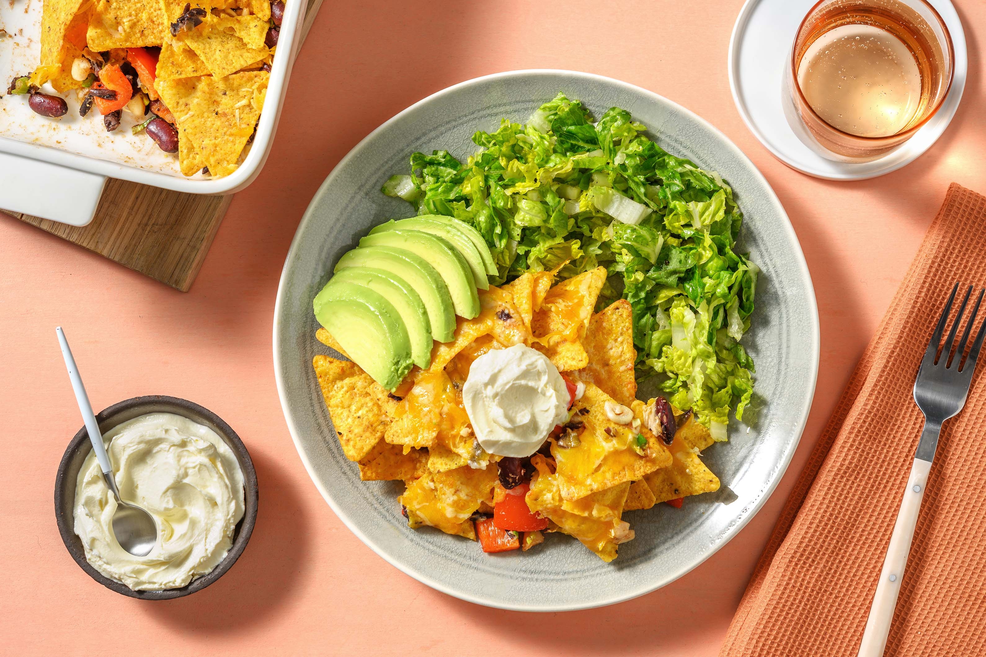 3-Käse Nacho-Bake mit Kidneybohnen & Paprika