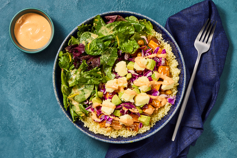 Sesame-Crusted Halloumi and Sweet Potato Bowls