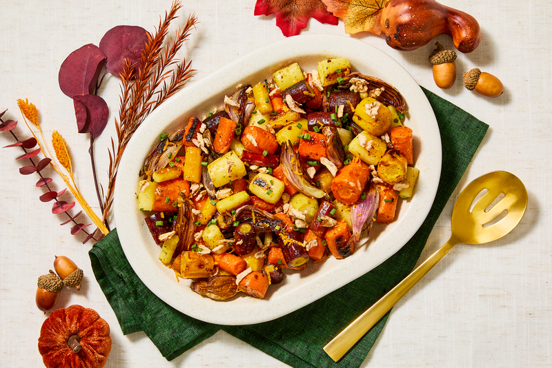 Roasted Rainbow Carrots and Shallots