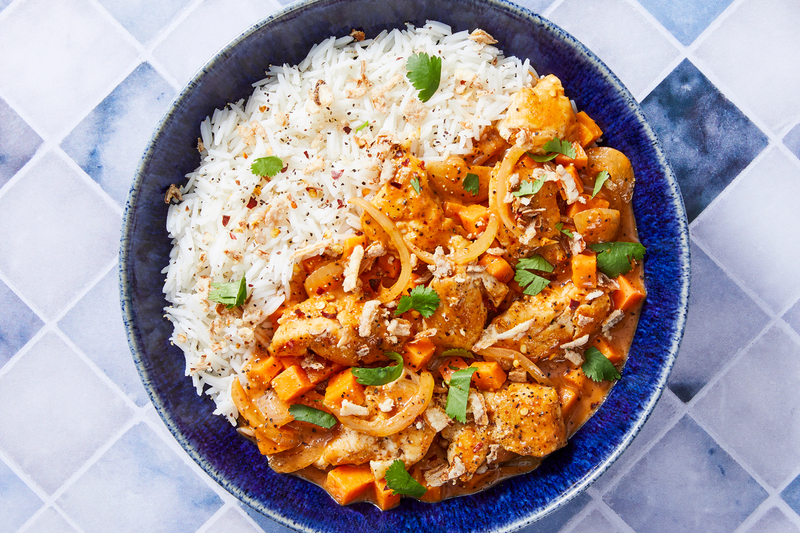 Cari de poulet super rapide au miso et à la noix de coco