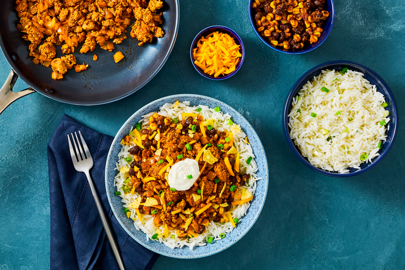 Tex-Mex-Inspired Turkey and Rice Crunch Bowls