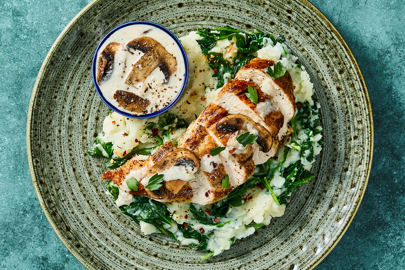 Mushroom-Smothered Chicken Thigh