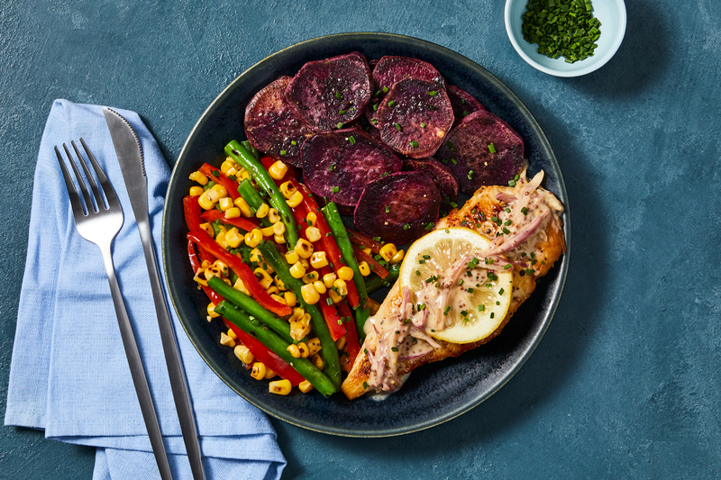 Lemon Roasted Chicken and Creamy Shallot Sauce